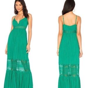 193. Jack By BB Dakota Kaia Green Maxi Dress with adjustable straps